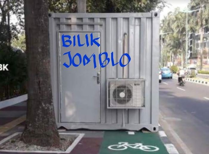 4 Editan foto kontainer di jalur sepeda ini leluconnya nyindir halus