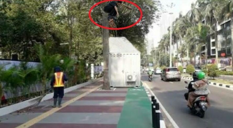 4 Editan foto kontainer di jalur sepeda ini leluconnya nyindir halus