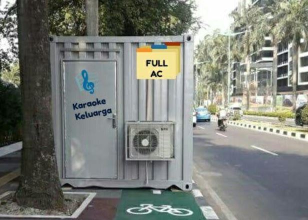 4 Editan foto kontainer di jalur sepeda ini leluconnya nyindir halus