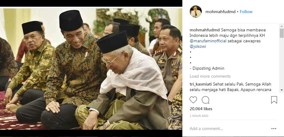 Ini ucapan pertama Mahfud MD saat tahu Jokowi pilih Ma'ruf Amin