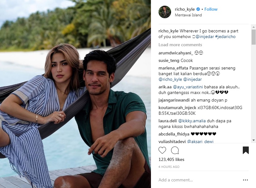 Pamer foto mesra, Richard dan Jessica Iskandar resmi pacaran?