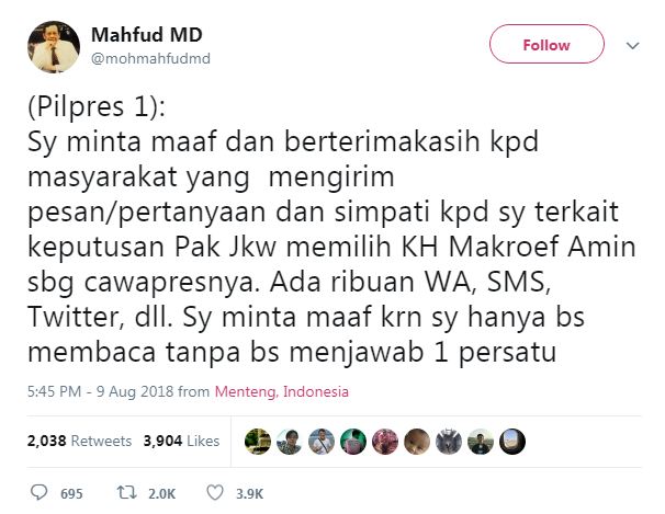 Sama-sama batal cawapres, ini beda reaksi Mahfud MD dan AHY