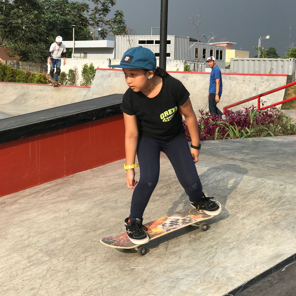  10 Potret Aliqqa, skater 9 tahun yang jadi andalan Indonesia di AG
