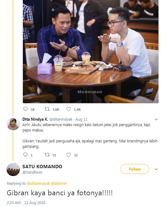 Dikatain mirip banci saat ngobrol bareng AHY, begini balasan Gibran