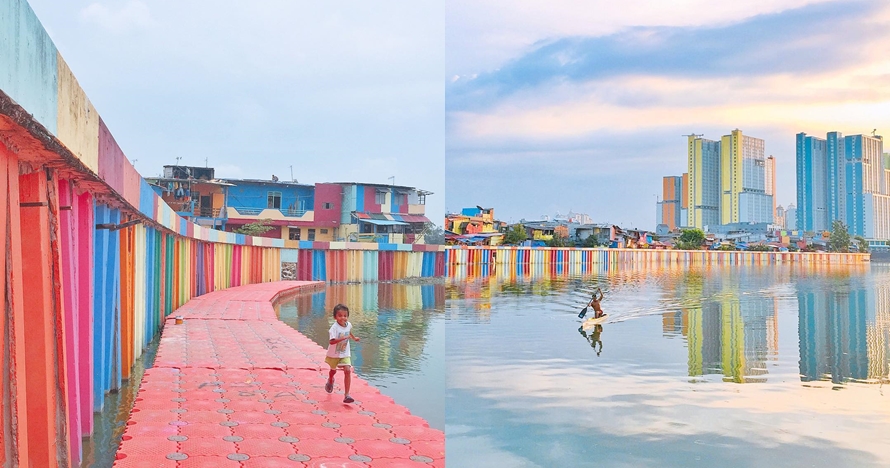 10 Potret menakjubkan kampung warna-warni di Danau Sunter