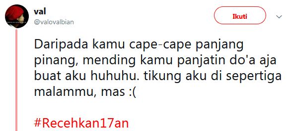 20 Cuitan kocak #recehkan17an ini bikin kaum jomblo teriak histeris