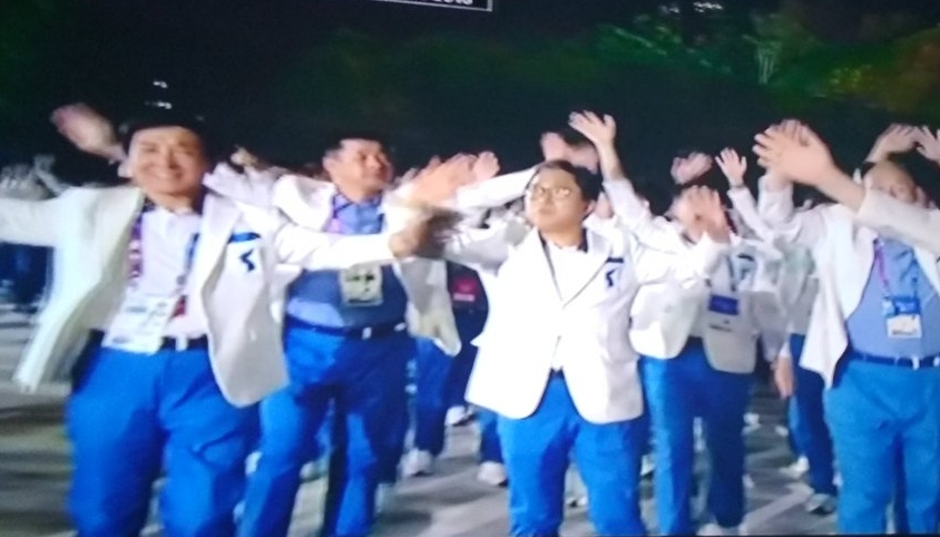 6 Potret kekompakan Korut & Korsel di pembukaan Asian Games 2018