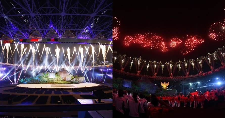 7 Potret spektakuler pesta kembang api di pembukaan Asian Games 2018