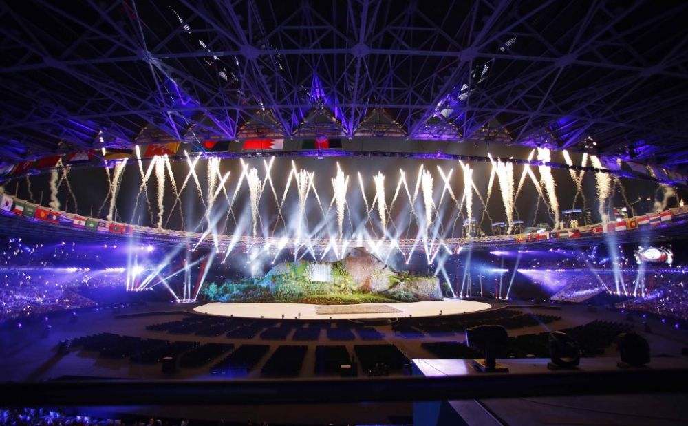 7 Potret spektakuler pesta kembang api di pembukaan Asian Games 2018