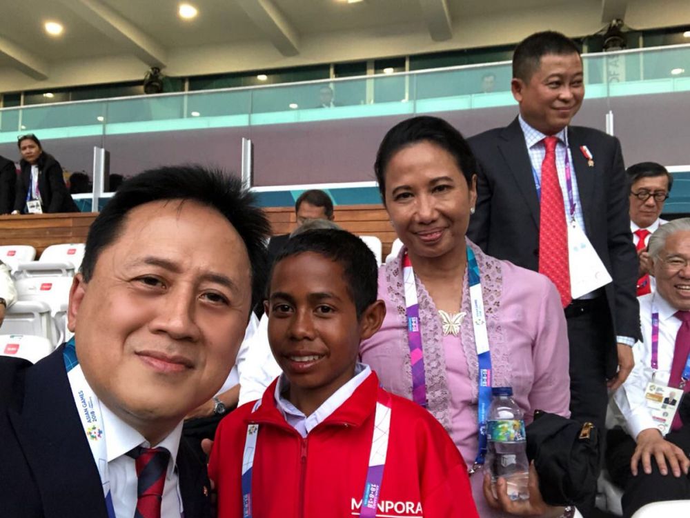 5 Momen Joni si pemanjat tiang bendera di pembukaan Asian Games 2018