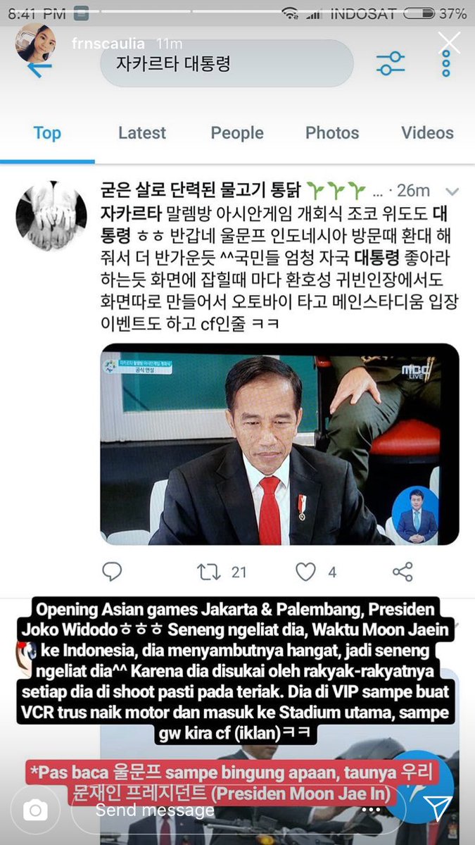 10 Cuitan kocak warganet Korsel soal aksi Jokowi di pembukaan AG 2018