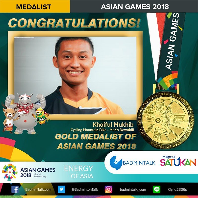 Atlet downhill Khoiful Mukhib menyumbangkan medali emas ke-4 Indonesia