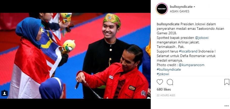 Terungkap, ini produsen jaket anak motor dipakai Jokowi di Asian Games