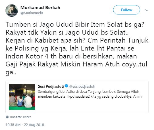 Dinyinyiri netizen soal Salat Id, begini jawaban bijak Menteri Susi