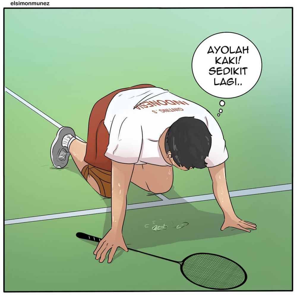 10 Ilustrasi ini gambarkan perjuangan Ginting di final bulutangkis AG
