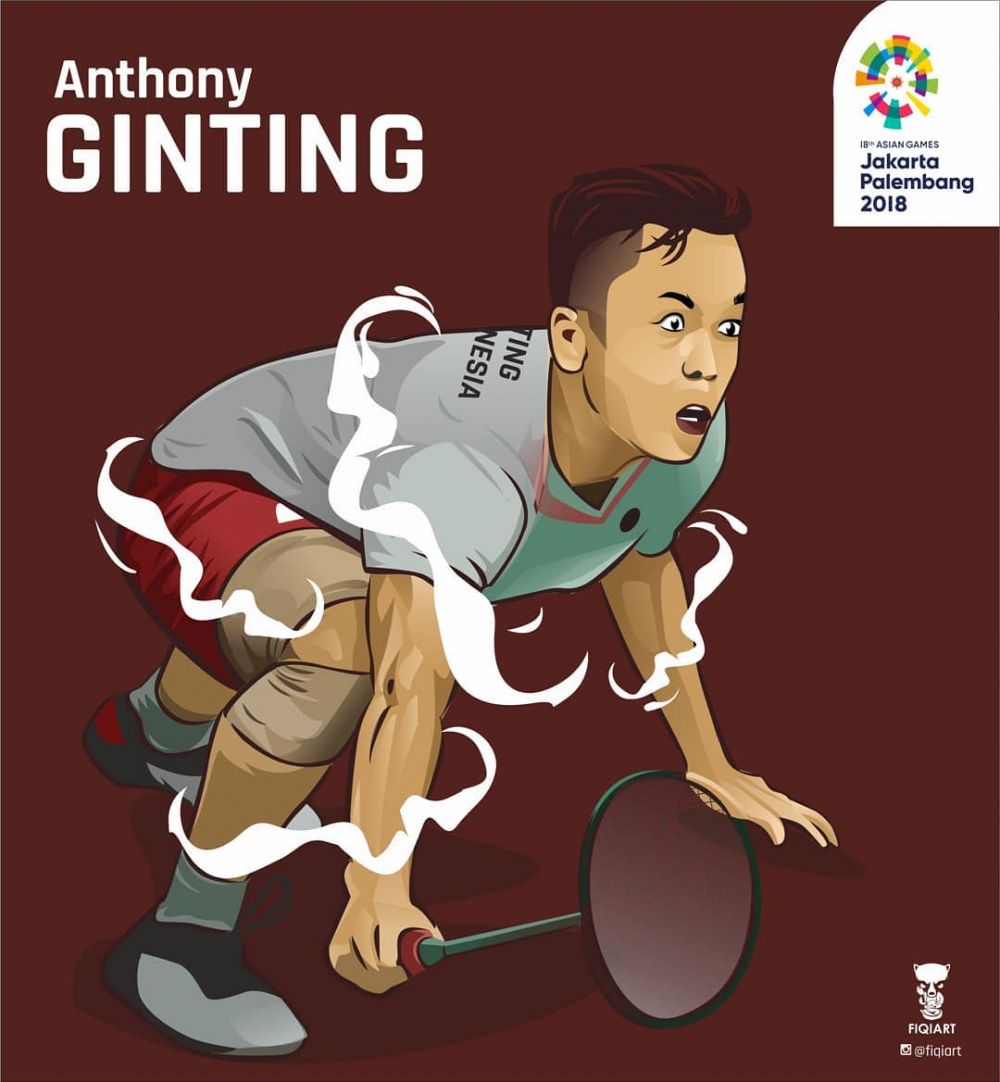 10 Ilustrasi ini gambarkan perjuangan Ginting di final bulutangkis AG