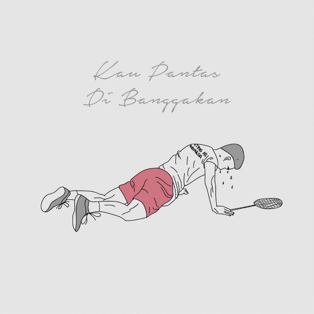 10 Ilustrasi ini gambarkan perjuangan Ginting di final bulutangkis AG