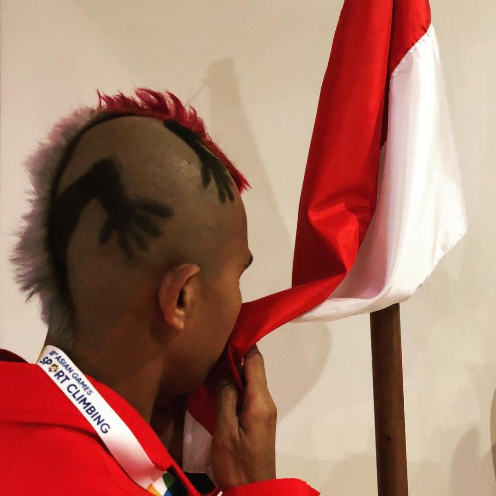 Ini gaya rambut reptil ala Aspar, atlet panjat tebing peraih perunggu