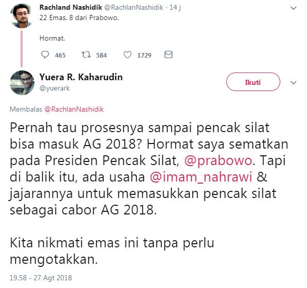 Prestasi pencak silat dipolitisasi, ini 10 reaksi marah warganet