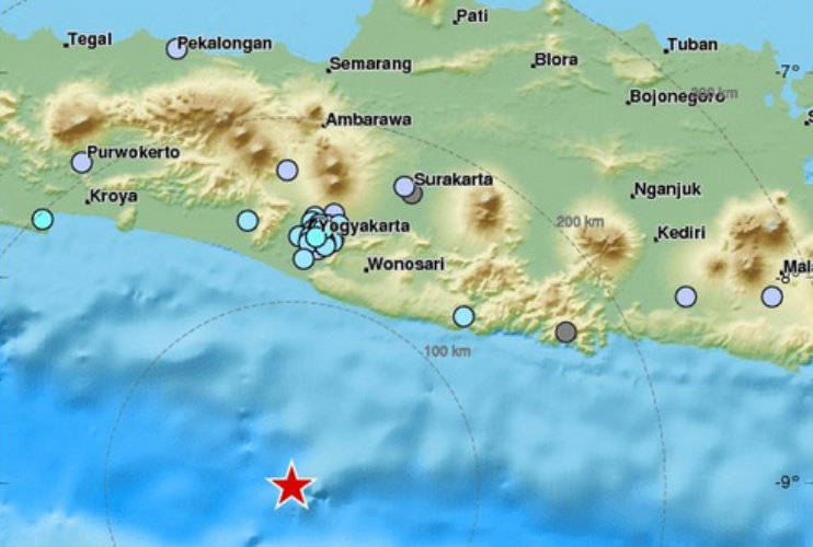 Gempa dirasakan warga Yogya, 5,8 SR berpusat 112 KM dari Gunungkidul 