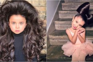 Anak 5 tahun ini punya rambut super lebat, 7 gayanya kece maksimal