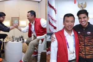 10 Momen Menpora Imam vs Saddiq adu catur usai pesilat Malaysia ngamuk