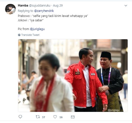 7 Dialog imajinatif Jokowi & Prabowo foto berdua ini bikin ngakak