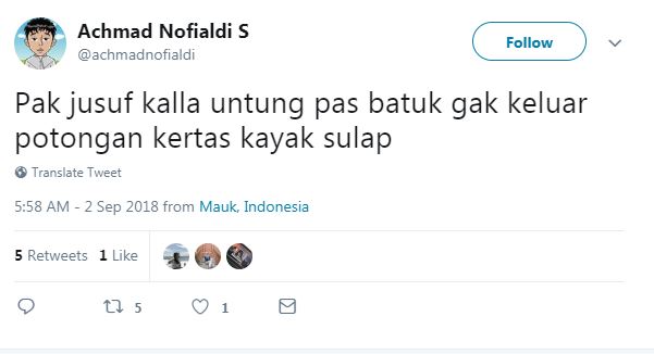 7 Komentar kocak warganet saat Jusuf Kalla batuk di Asian Games 2018