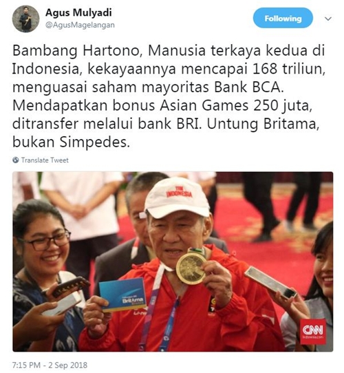 8 Lelucon soal pemberian bonus atlet Asian Games ini bikin cekikikan