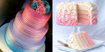 10 Kreasi ombre cake ini perpaduan warnanya bikin nggak tega makan