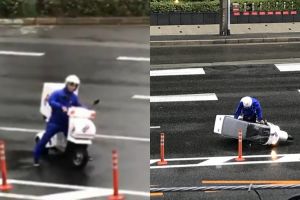 Demi pelanggan, perjuangan pengantar pizza lawan badai ini bikin salut