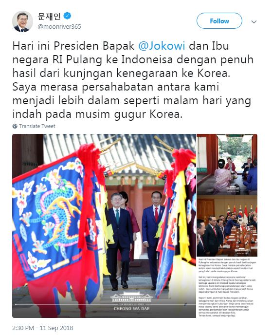 Jokowi ke Korea, ini kesan dalam Presiden Moon pakai bahasa Indonesia