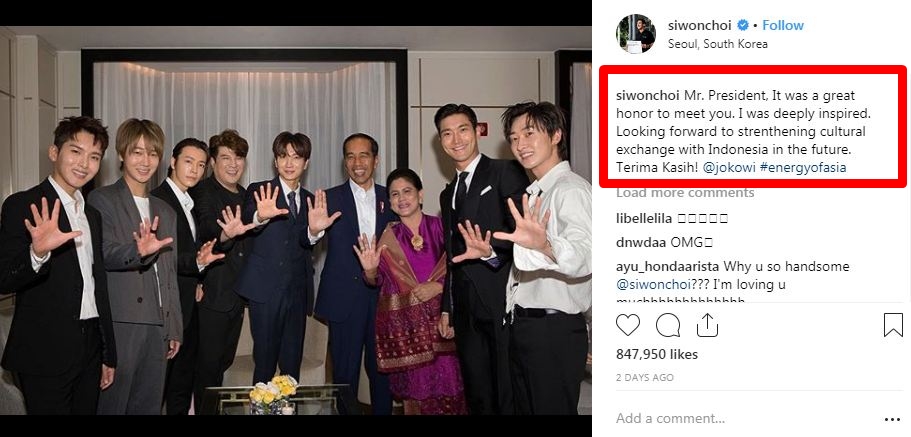 Siwon dan Jokowi berbalas komentar di medsos, ini isi obrolannya