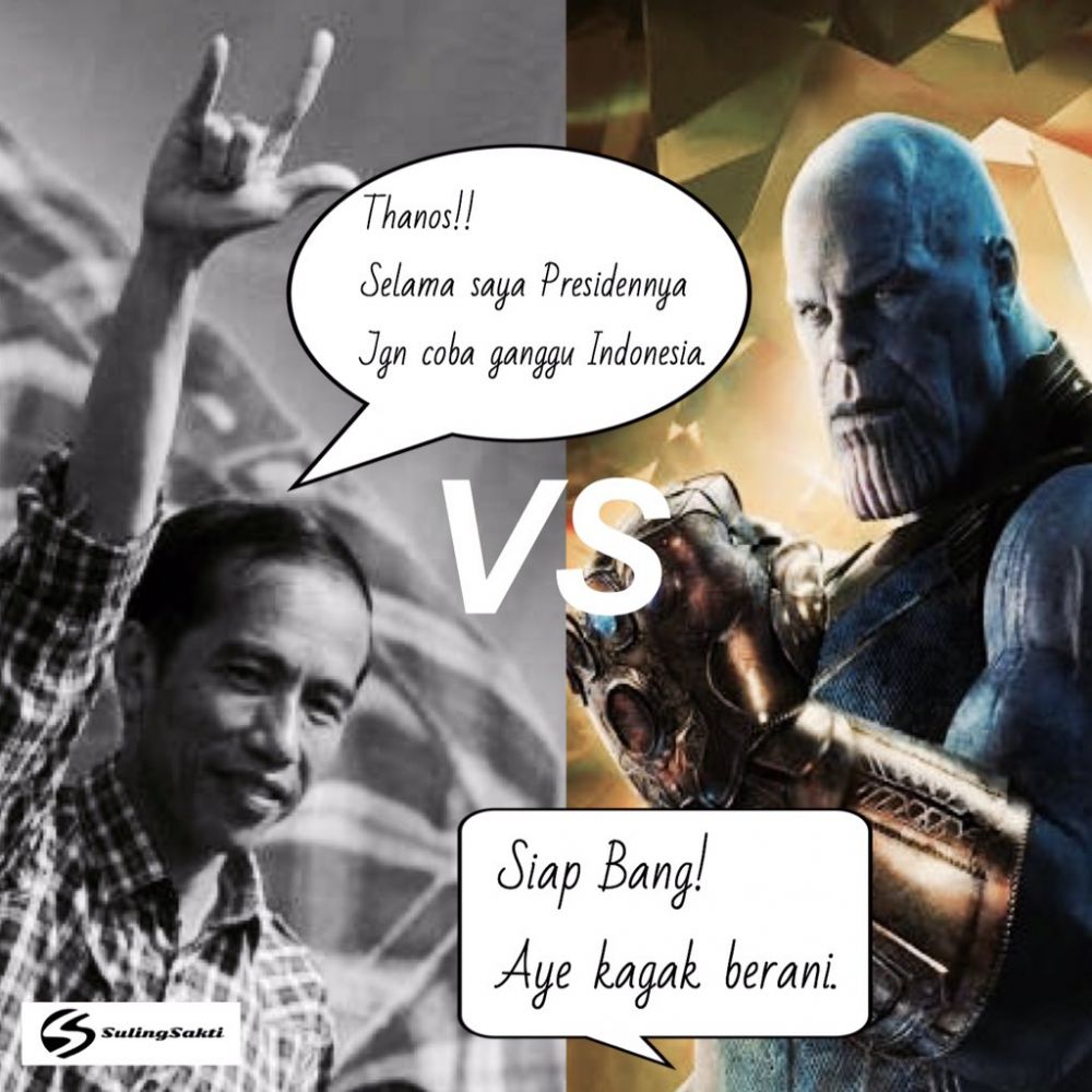 8 Meme kocak #JokowiVSThanos kreasi warganet, bikin fans Marvel ketawa