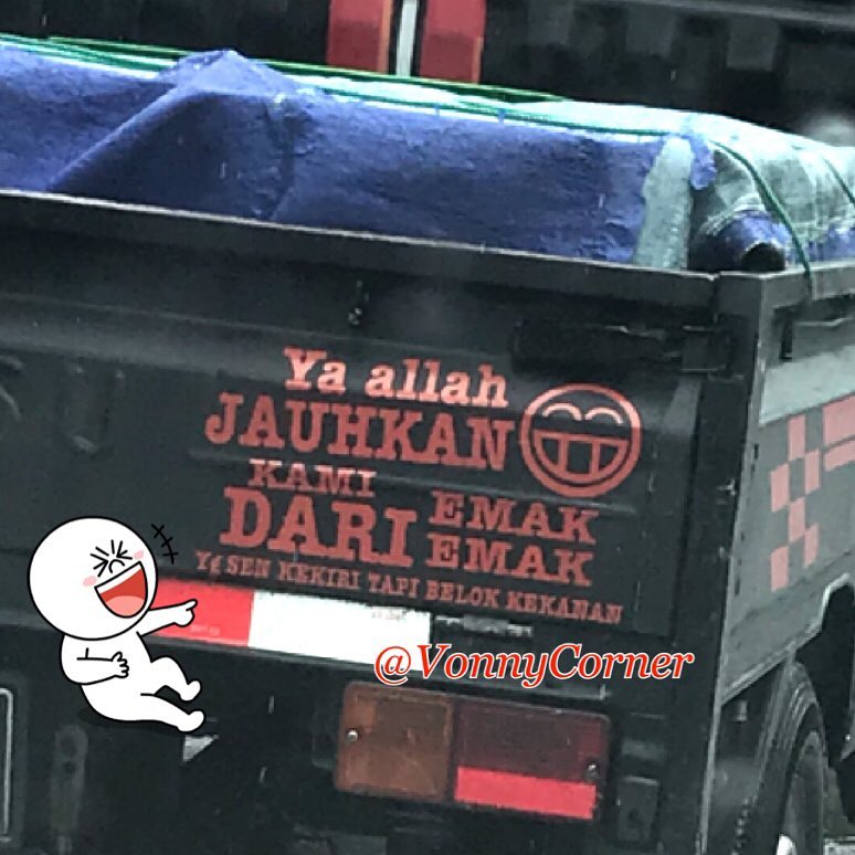 11 Tulisan soal emak-emak di kendaraan ini pesannya buat cengar-cengir