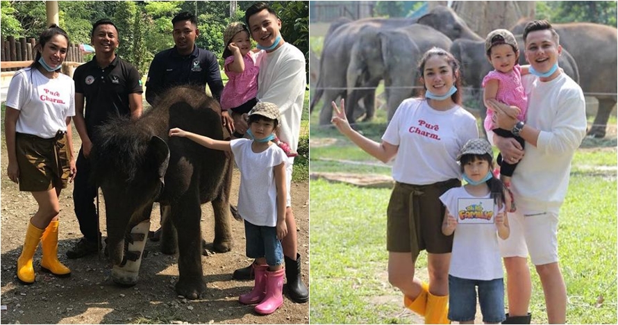 15 Potret keluarga Andhika-Ussy syuting di pusat konservasi gajah