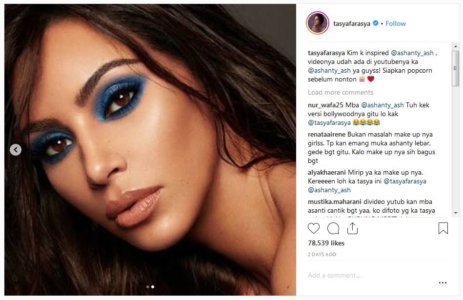 Didandanin ala Kim Kardashian, Ashanty disebut mirip artis Bollywood