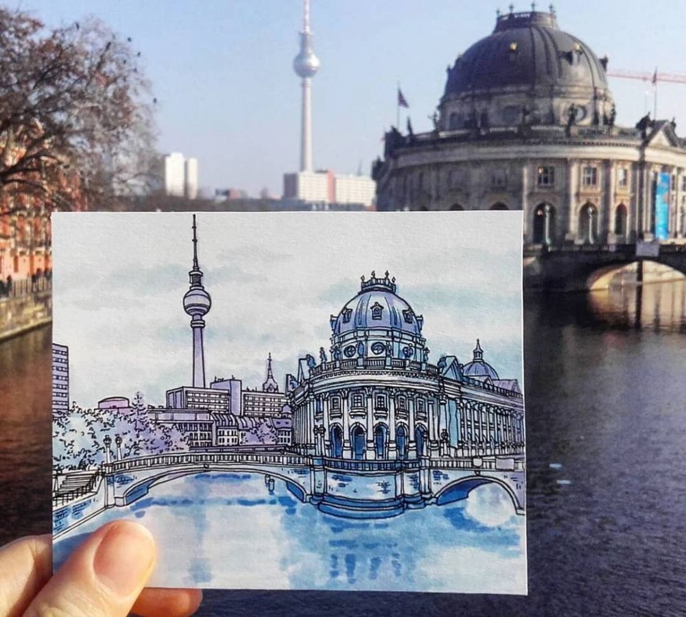 Wow, 10 sketsa pemandangan kota karya pria ini detailnya bikin takjub