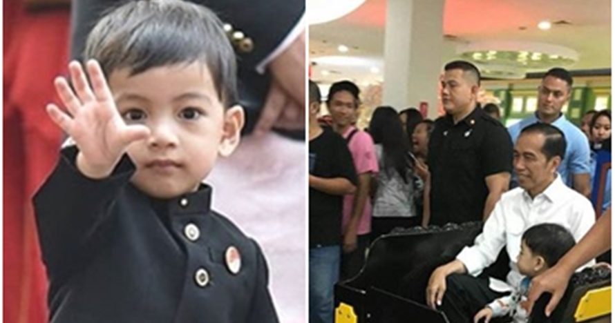 7 Momen menggemaskan Jan Ethes saat jalan-jalan ke mal bersama Jokowi 
