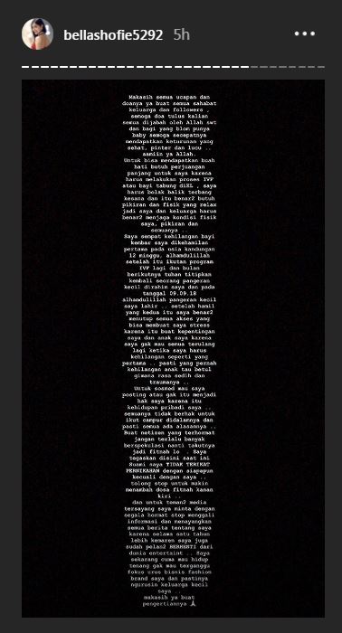 Dikabarkan melahirkan, Bella Shofie akhirnya berikan klarifikasi 