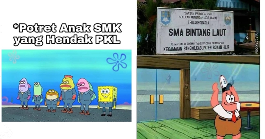 7 Meme seandainya SpongeBob sekolah di Indonesia ini bikin ngakak abis