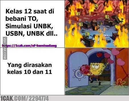 7 Meme seandainya SpongeBob sekolah di Indonesia ini bikin ngakak abis