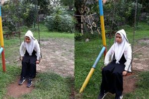 Duduk sendirian di ayunan, gadis ini malah alami nasib tak terduga