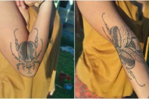 Unik dan keren abis, begini 10 tato 2-in-1 saat ditekuk vs direntang