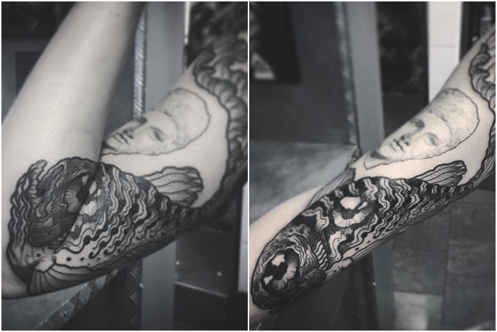 Unik dan keren abis, begini 10 tato 2-in-1 saat ditekuk vs direntang