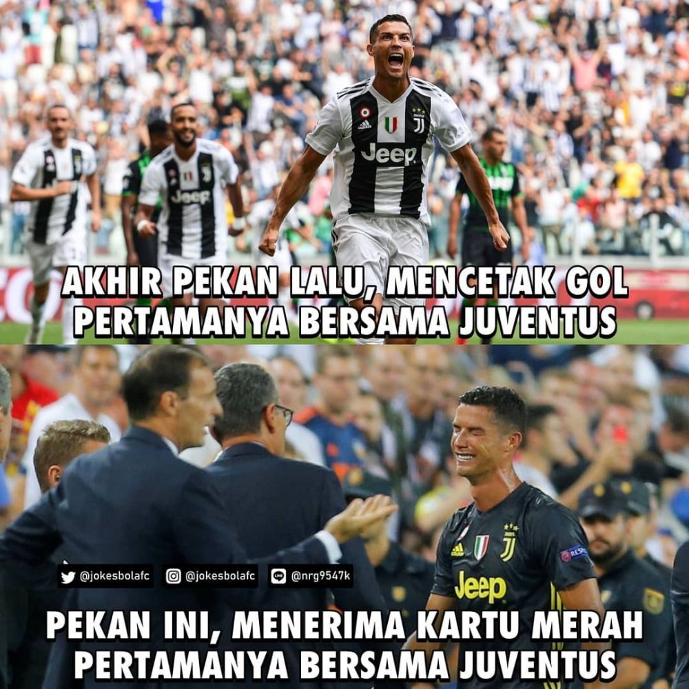 10 Guyonan Ronaldo kena kartu merah ini nyeseknya sampai ke Turin 