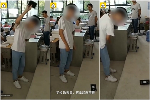 Ketahuan main HP saat pelajaran, 2 siswa banting ponsel di depan kelas