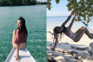 10 Potret seksi Ratu Felisha liburan di Derawan, blusukan ke sungai