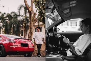 8 Gaya Reza Arap dengan mobil sport merahnya, berkelas dan sporty