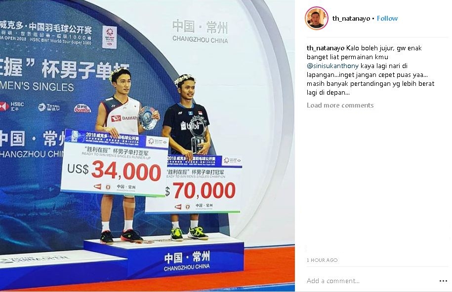 Ginting juara China Open 2018, begini pujian dari Taufik Hidayat